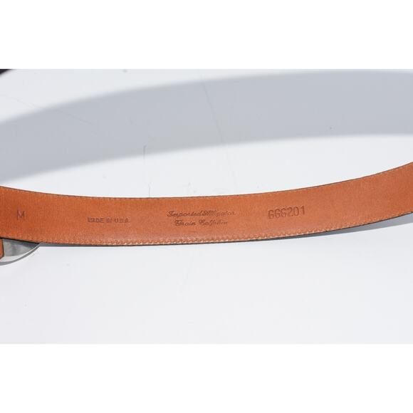 Hartnell Women's Medium Alligator Leather Belt w/ Silver Frog Pewter Belt Buckle - Picture 8 of 9